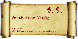 Vertheimer Virág névjegykártya